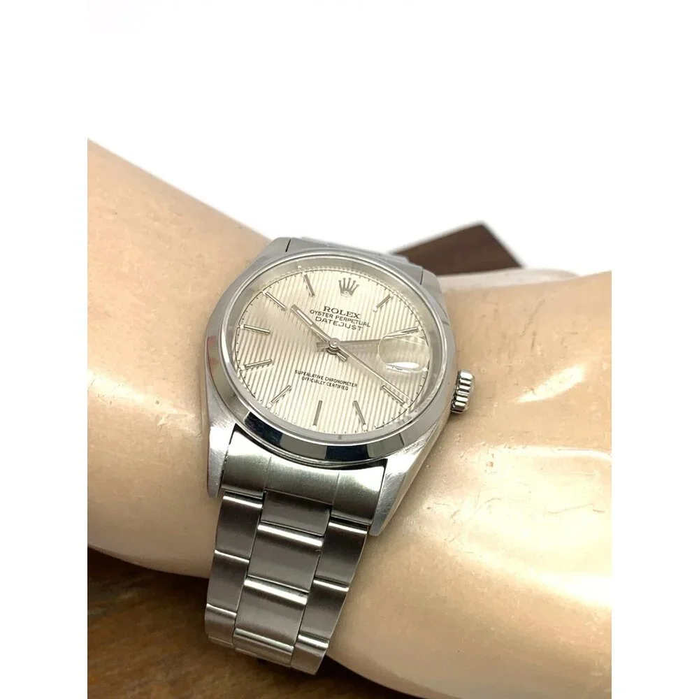 Rolex Datejust Men's Watch 16200 Vintage 1995 Swiss Automatic Tapestry Dial 36mm
